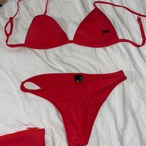 red triangl bikini